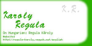 karoly regula business card